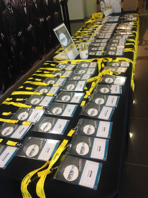 OPEN'17 badges table